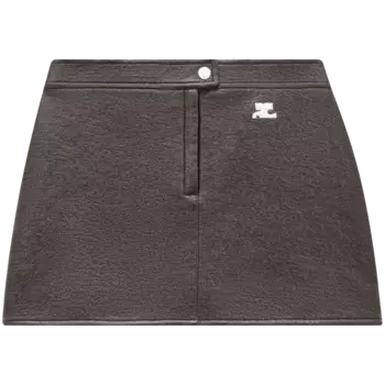 Юбка Courrges Reedition Vinyl Mini 'Chocolate', коричневый