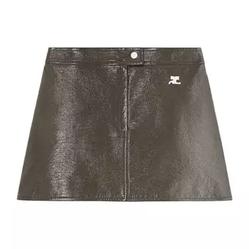 Юбка Courrges Vinyl Reedition Skirt Camouflage Green, зеленый