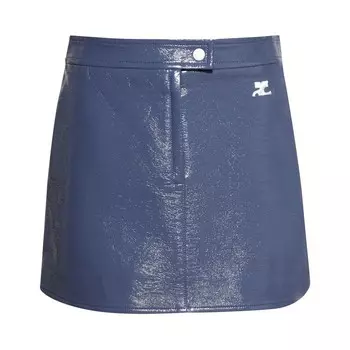 Юбка Courrges Vinyl Reedition Skirt Dusk Blue, синий