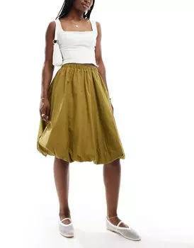 Юбка цвета хаки с пышной юбкой ASOS DESIGN