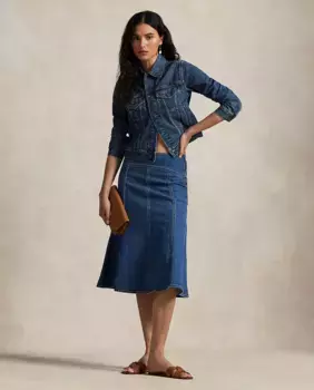 Юбка деним с запахом Polo Ralph Lauren, темно-синий