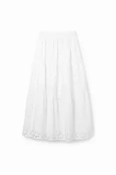 Юбка Desigual хлопковая, белый