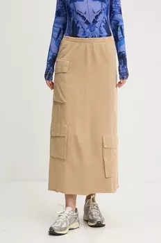 Юбка Desigual PRESTON из хлопка, бежевый