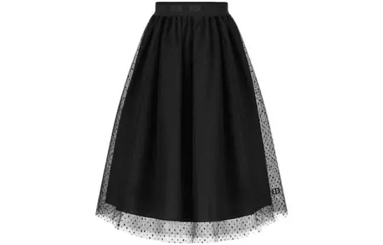 Юбка детская Dior с кружевом, черный