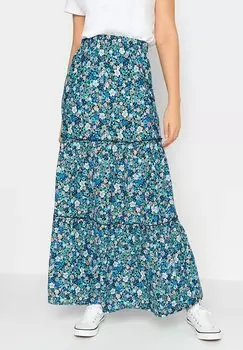 Юбка длинная Long Tall Sally с цветочным принтом, синий