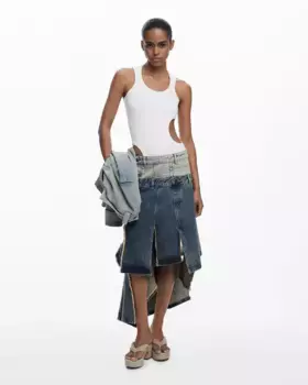 Юбка длинная с двойной талией Desigual, синий