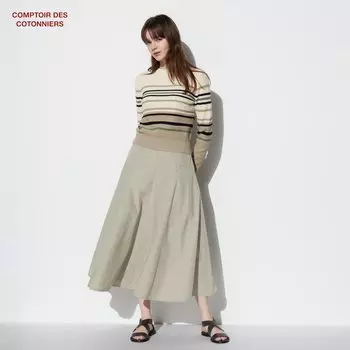 Юбка длинная Uniqlo Comptoir de Cotonnier, оливковый