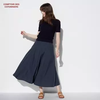 Юбка длинная Uniqlo Comptoir de Cotonnier, темно-синий