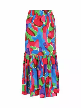 Юбка длиной до колена IZIA, цвет pink multicolor