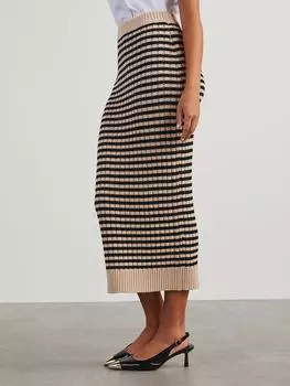 Юбка длиной до колена Milan Kiss, бежевый/черный