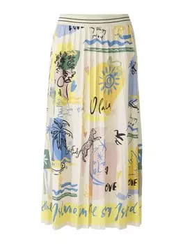 Юбка длиной до колена Oui, цвет yellow blue