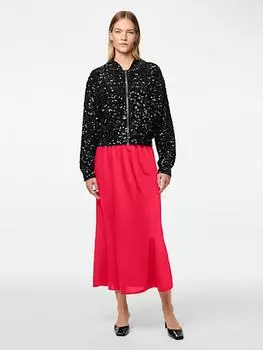 Юбка длиной до колена Pieces, красный