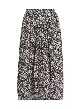 Юбка длиной до колена с цветочным принтом City Flou Eolia Isabel Marant toile, белый