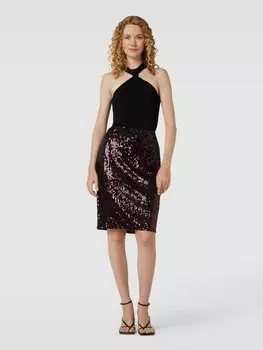 Юбка длиной до колена с отделкой пайетками, модель 'KIERHAN' Lauren Ralph Lauren, бордовый