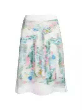 Юбка длиной до колена с размытым принтом Loewe, белый