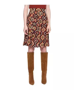 Юбка длиной до колена с узором и плиссировкой Silvian Heach, мультиколор