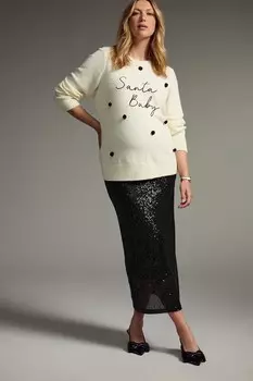 Юбка для беременных с пайетками Next, черный