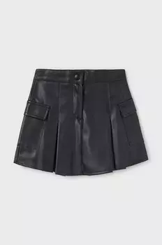 Юбка для девочек Mayoral Spdnica Cargo imitacja skry, черный