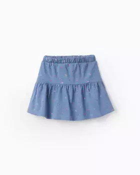 Юбка для девочки 100% хлопок с принтом Zippy, синий