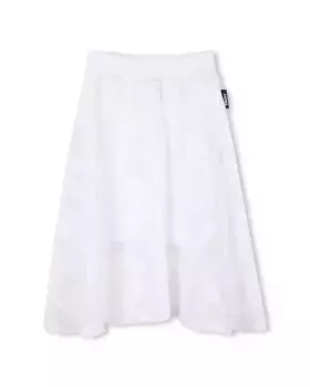 Юбка для девочки белого цвета с крупным принтом DKNY, белый