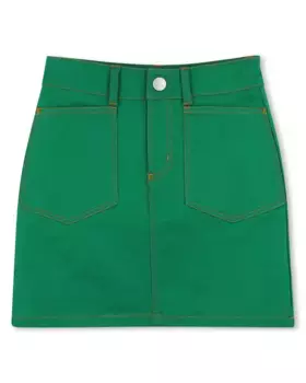Юбка для девочки однотонная зеленая Kenzo Kids, зеленый