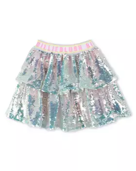 Юбка для девочки с пайетками и эластичной талией Billieblush, голубой