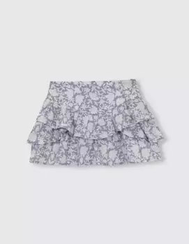 Юбка для девочки с принтом и рюшами Gocco, голубой