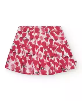 Юбка для девочки с сердечками и декоративными фразами Tuc tuc, красный
