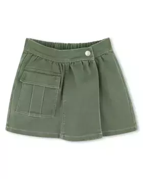 Юбка для девочки в зеленом микропринте Kenzo Kids, зеленый