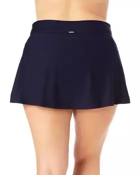 Юбка для плавания Anne Cole с полосками и боковым разрезом, синий