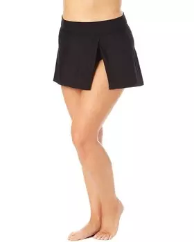 Юбка для плавания Anne Cole с разрезами по бокам, черный