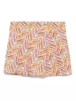 Юбка для плавания Missoni Kids с зигзагообразным принтом, оранжевый