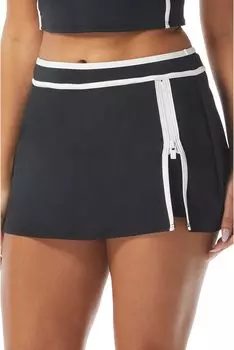 Юбка для плавания Solid Excel с боковой молнией и окантовкой BEACH HOUSE, черный