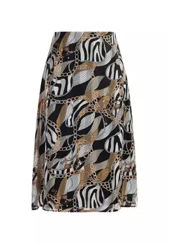 Юбка до колена faina Midi Mit Allover Print, черный