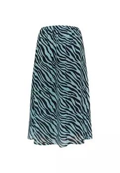 Юбка до колена faina Mit Zebra Print, светло синий черный