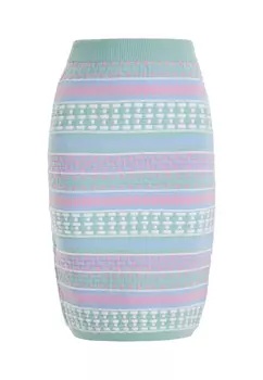 Юбка до колена IZIA Strick, цвет Mint Mehrfarbig
