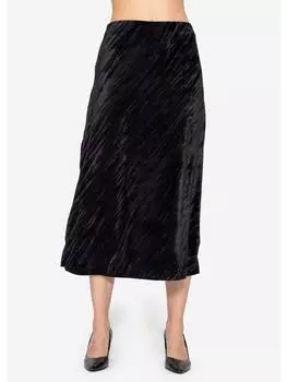 Юбка до колена SASSYCLASSY Midi-Rock aus Samt, черный