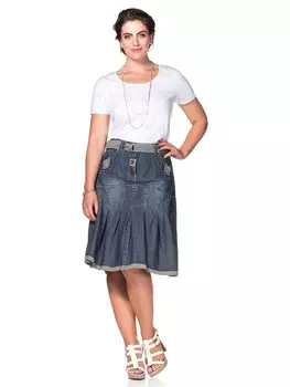 Юбка до колена sheego by Joe Browns Jeans, цвет blue Denim