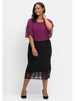 Юбка до колена sheego, черный