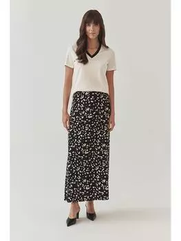 Юбка до колена TATUUM, черный/белый