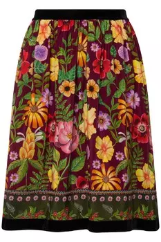 Юбка до колена Ulla Popken, цвет weinrot