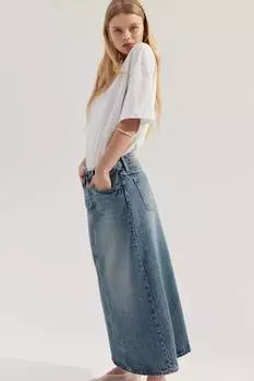 Юбка джинсовая А-силуэта H&M, синий