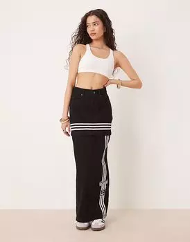 Юбка джинсовая Adidas Originals adibreak черного цвета