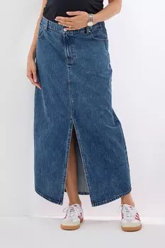 Юбка джинсовая для беременных мидакси Next, синий