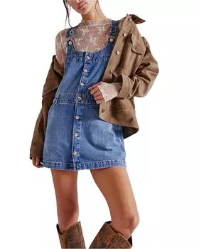 Юбка джинсовая Edie Free People, синий