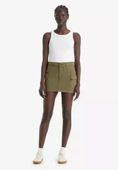 Юбка джинсовая MINI CARGO SKIRT Levi's, оливково-зеленый