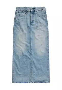Юбка джинсовая, пятикарманная, стирка, женская G-STAR RAW, цвет Sun Faded