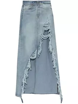 Юбка джинсовая с драпировкой VETEMENTS, синий