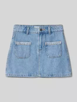 Юбка джинсовая с накладными карманами модель 'bruna' Mango, синий