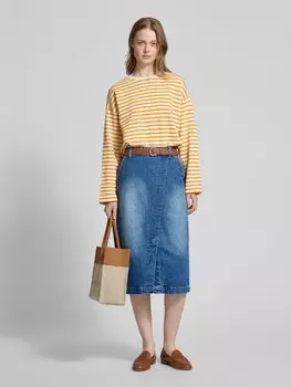 Юбка джинсовая с запахом спереди «LARA» B.Young, темно-синий